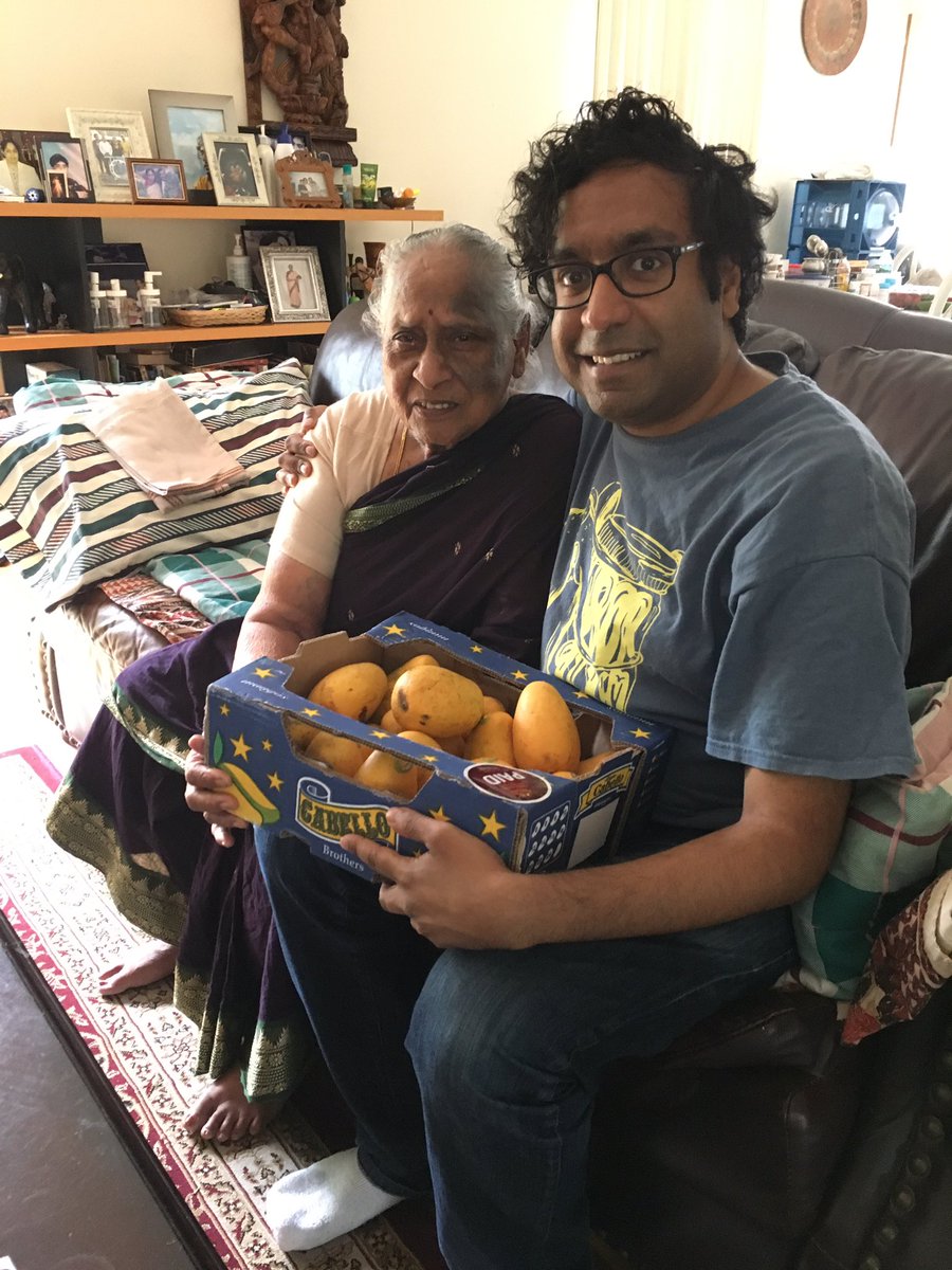 Hari Kondabolu: "Two of my favorite things, my Grandmother & Alphonso Mangoes"